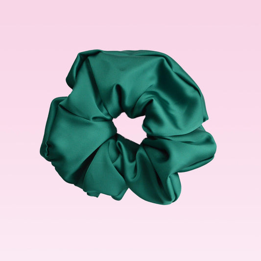 Emerald Green Satin Scrunchie | Large - BOUCLÉ & CO